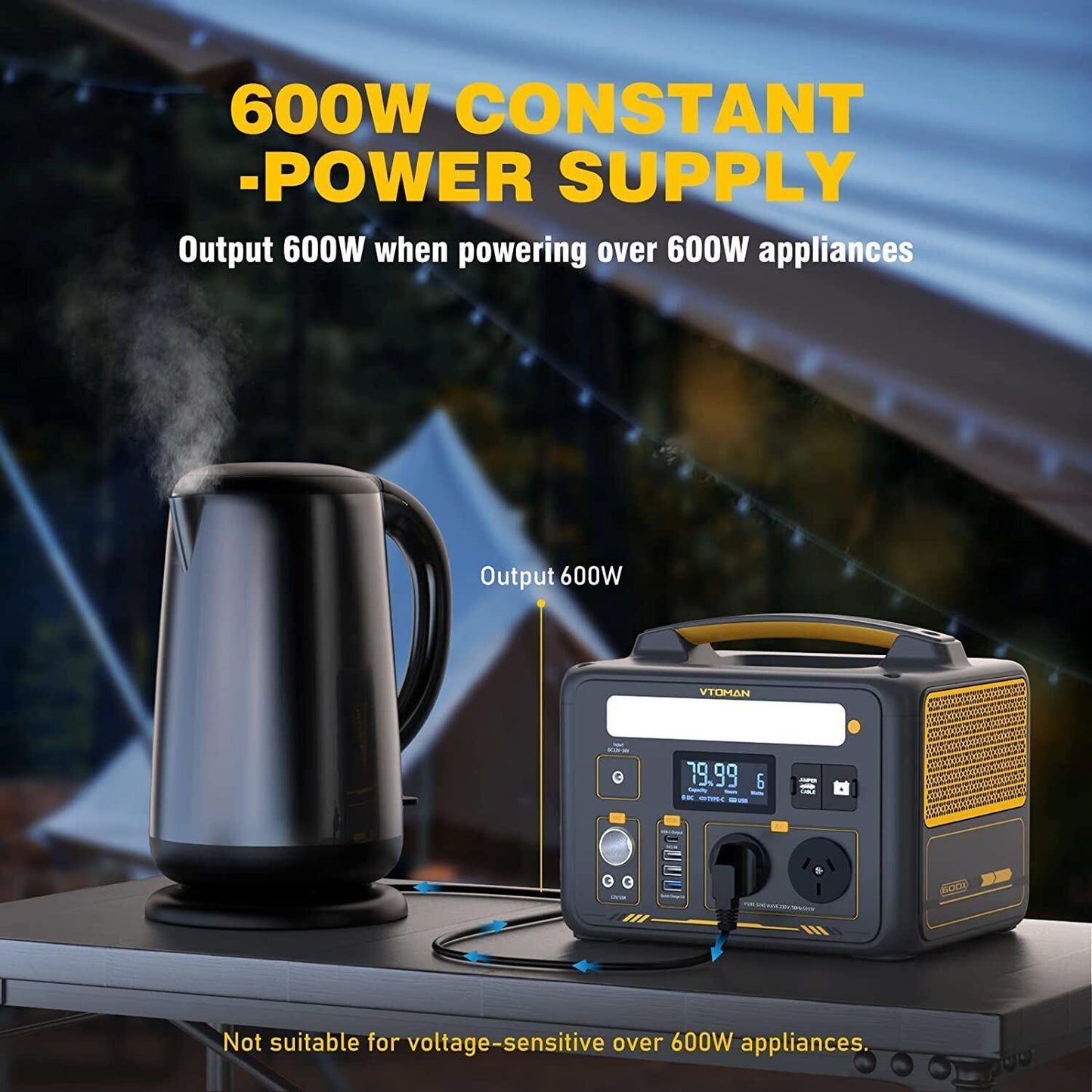 Vtoman Jump 600X 600W Power Station 110W Solar Panel 10A AC/DC