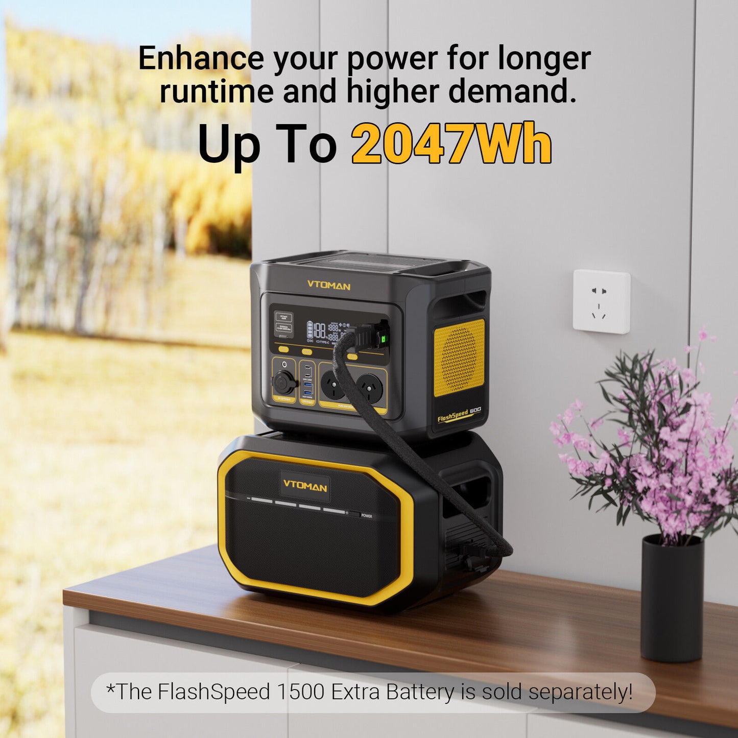 Vtoman FlashSpeed 600 600W 499Wh AC/DC Portable Power Station - LiFePO4 battery