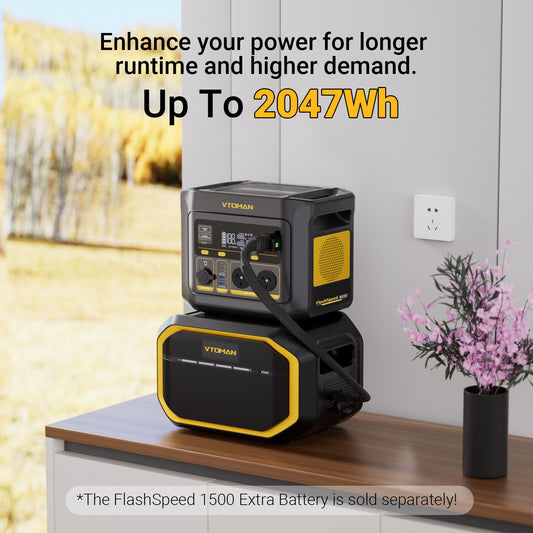 Vtoman FlashSpeed 600 600W 499Wh AC/DC Portable Power Station - LiFePO4 battery