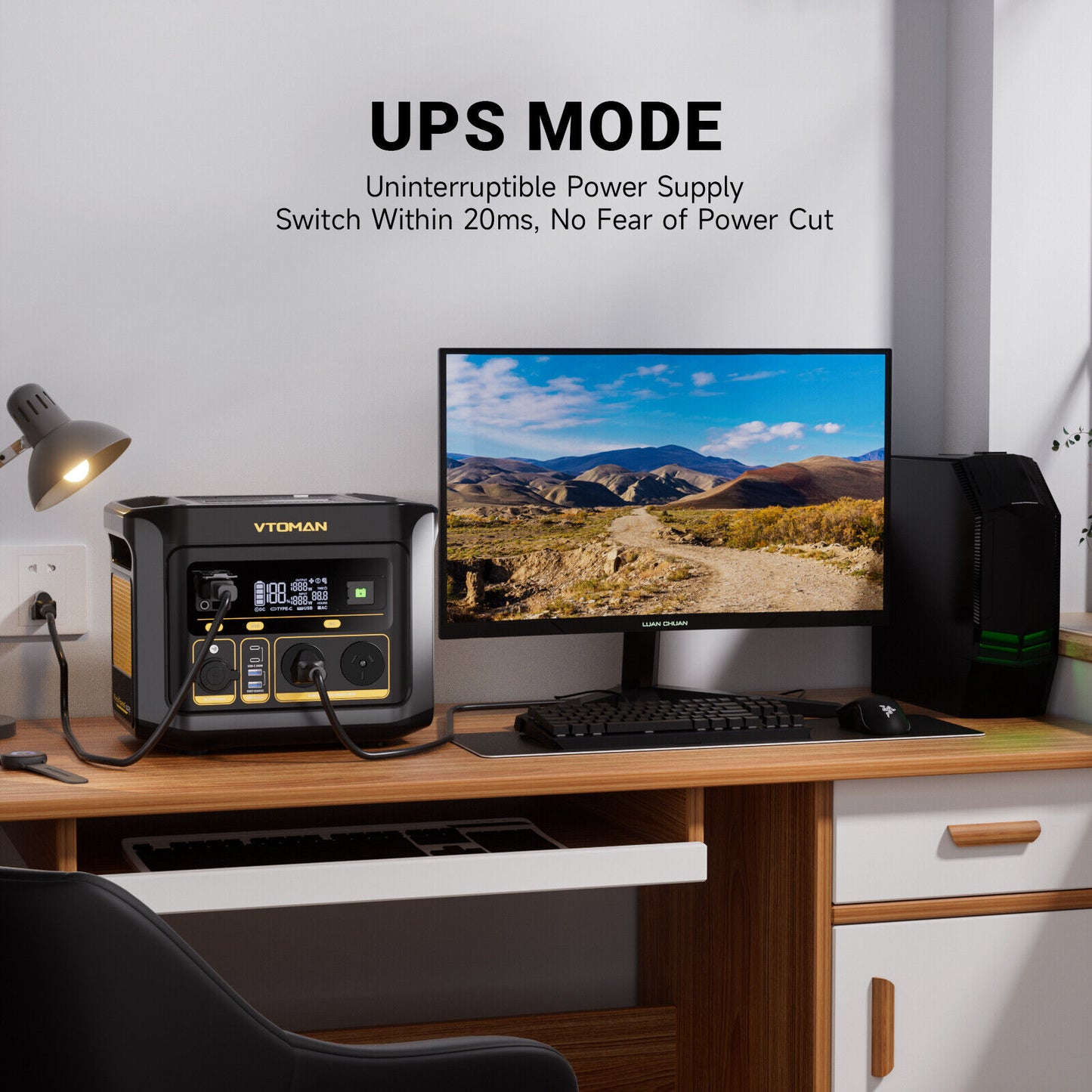Vtoman FlashSpeed 600 600W 499Wh AC/DC Portable Power Station - LiFePO4 battery