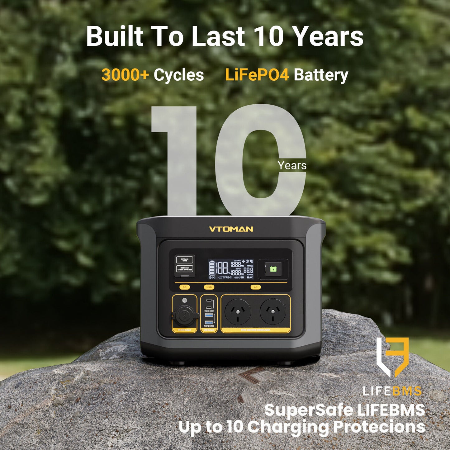 Vtoman FlashSpeed 600 600W 499Wh AC/DC Portable Power Station - LiFePO4 battery
