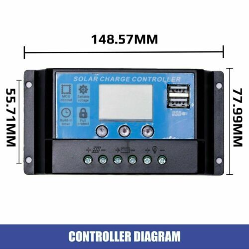 D2U Solar Panel Monocryitsalline . Corrosion-Resistant Aluminium Frame - Camping Outdoor Travel Boats Van