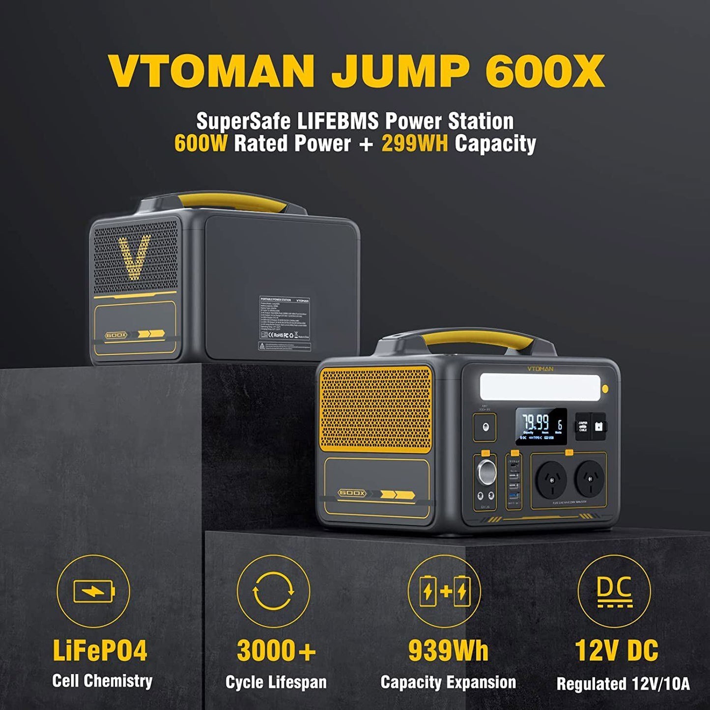 Vtoman Jump 600X 600W Power Station 110W Solar Panel 10A AC/DC
