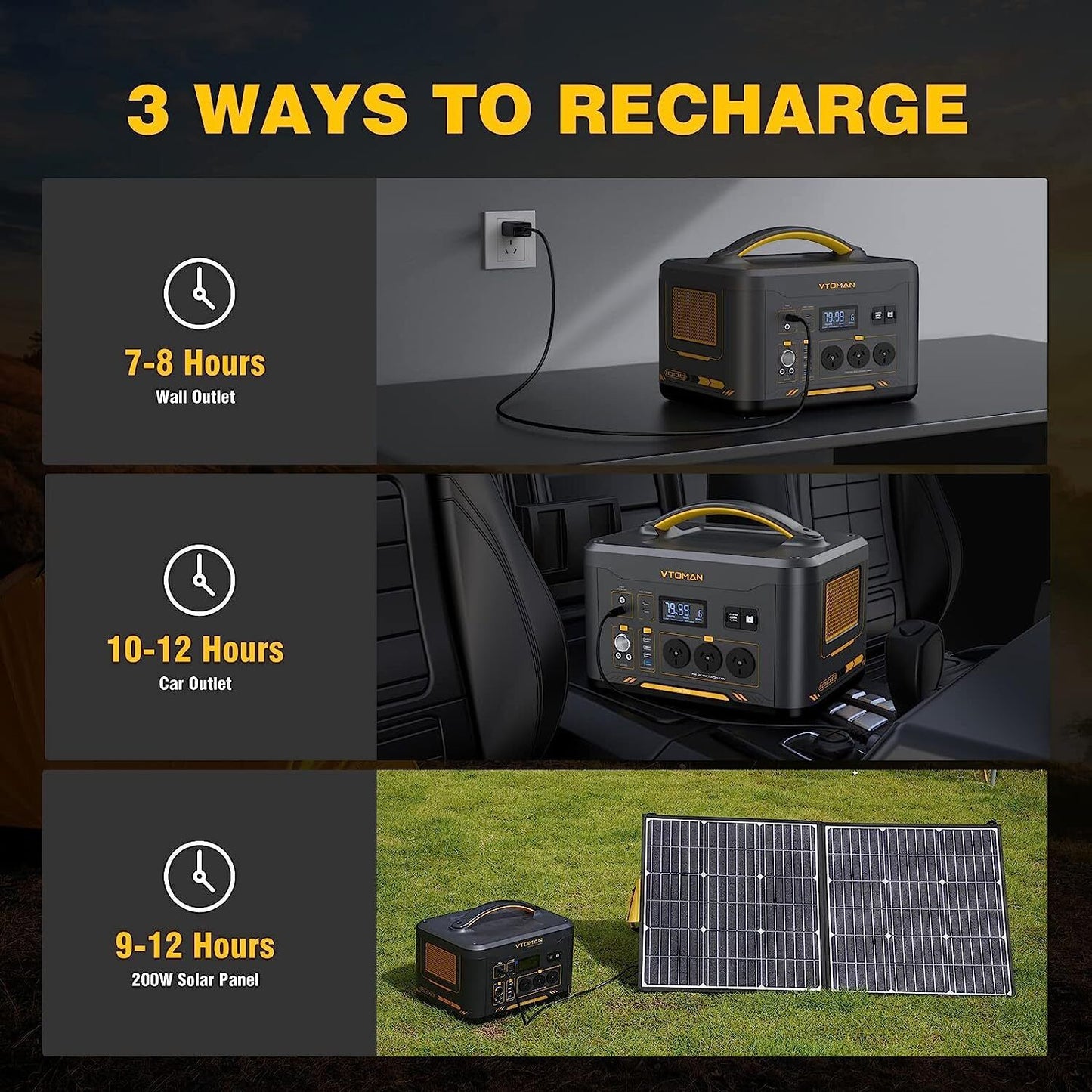 Vtoman Jump 1000 1000W 1408Wh Power Station + 110W Solar Panel